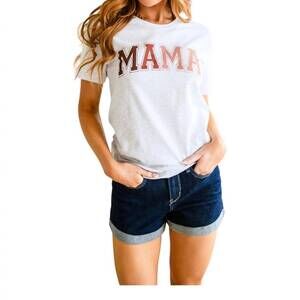 NEW 123 AMORE mama graphic tee in whi